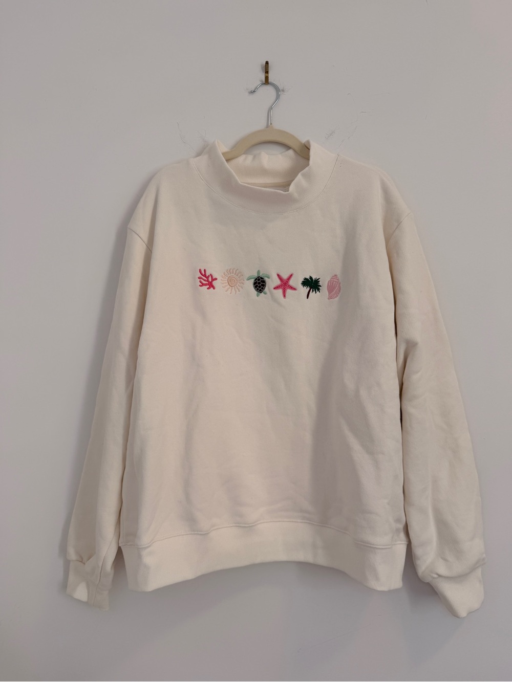 Parke limited edition Mockneck Shell Motif Sweatshirt
